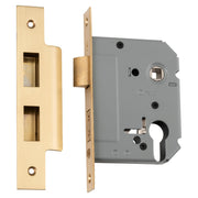 Mortice Lock Euro SB CTC47.5mm Backset 57mm, Satin Brass