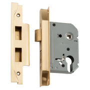 Mortice Lock Euro Rebated SB CTC47.5mm BS 57mm, Satin Brass