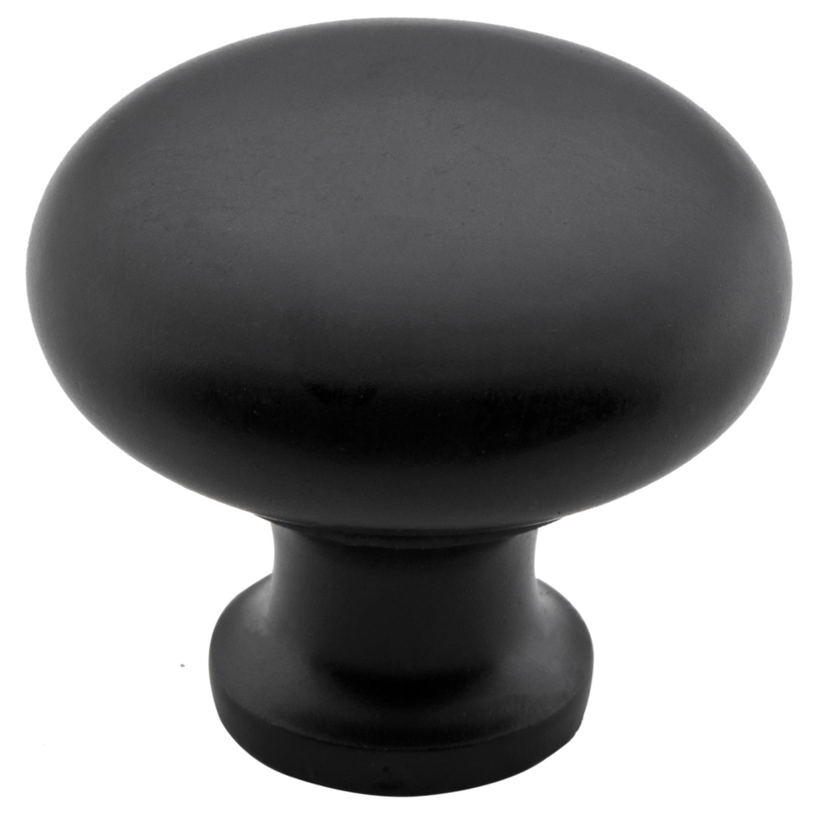 Small Round Cupboard Knob, Matte Blk