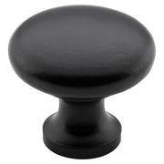 Medium Round Cupboard Knob, Matte Blk