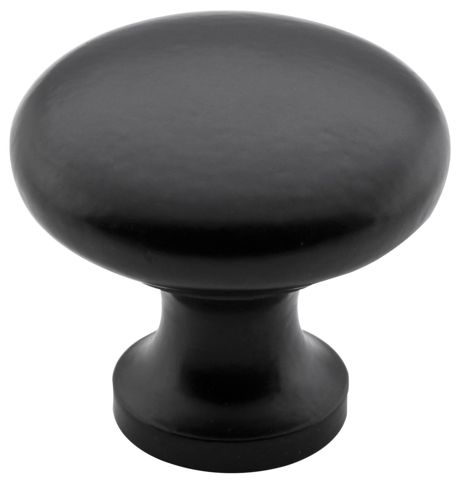 Medium Round Cupboard Knob, Matte Blk