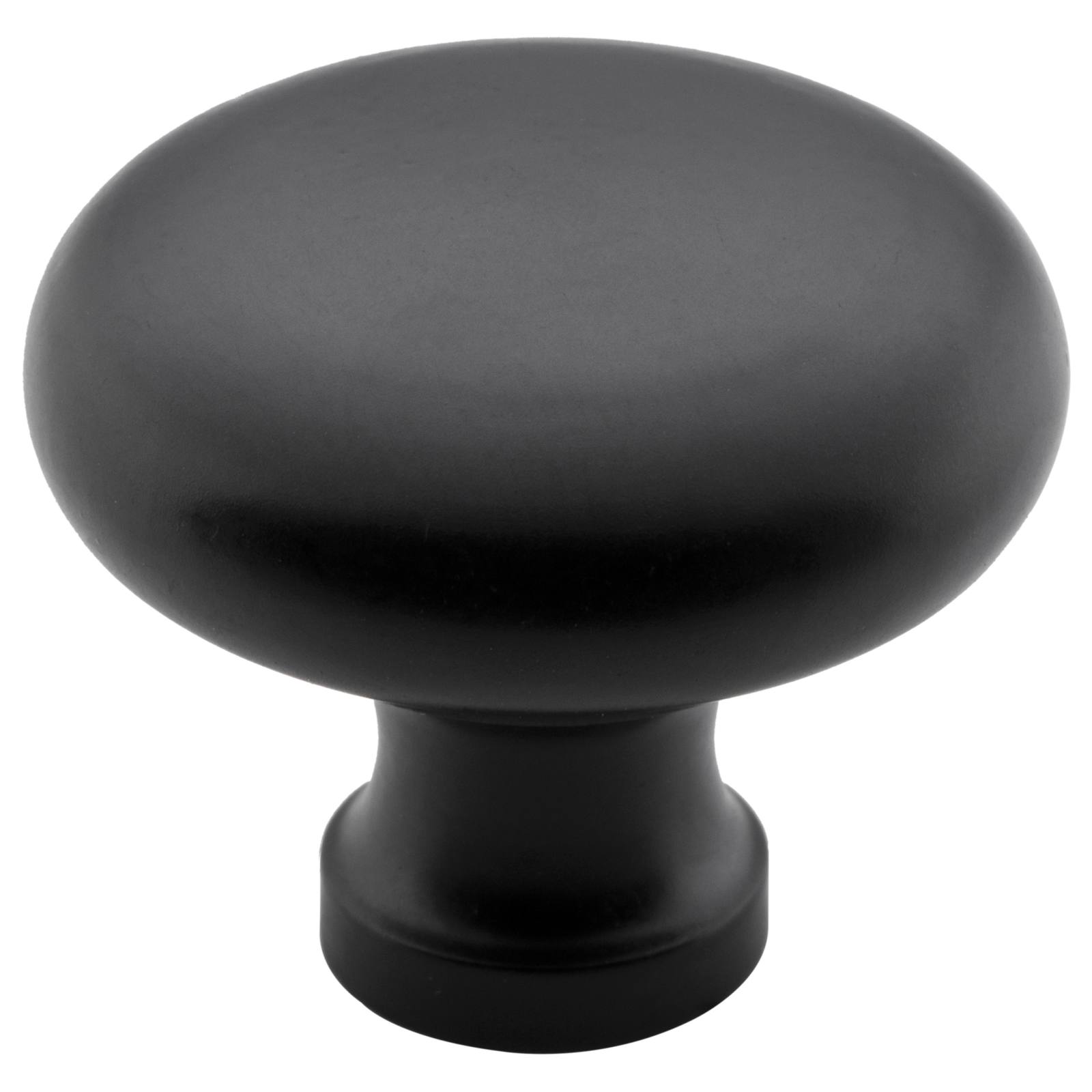 Large Round Cupboard Knob, Matte Blk