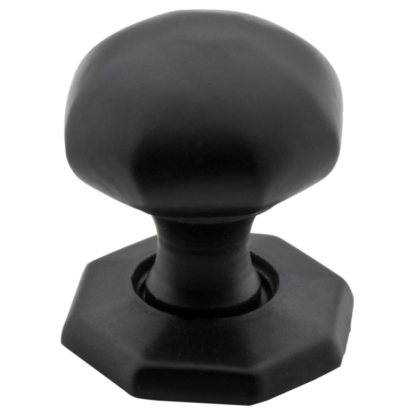 Small Octagonal Cupboard Knob, Matte Blk