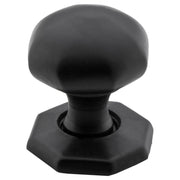 Small Octagonal Cupboard Knob, Matte Blk