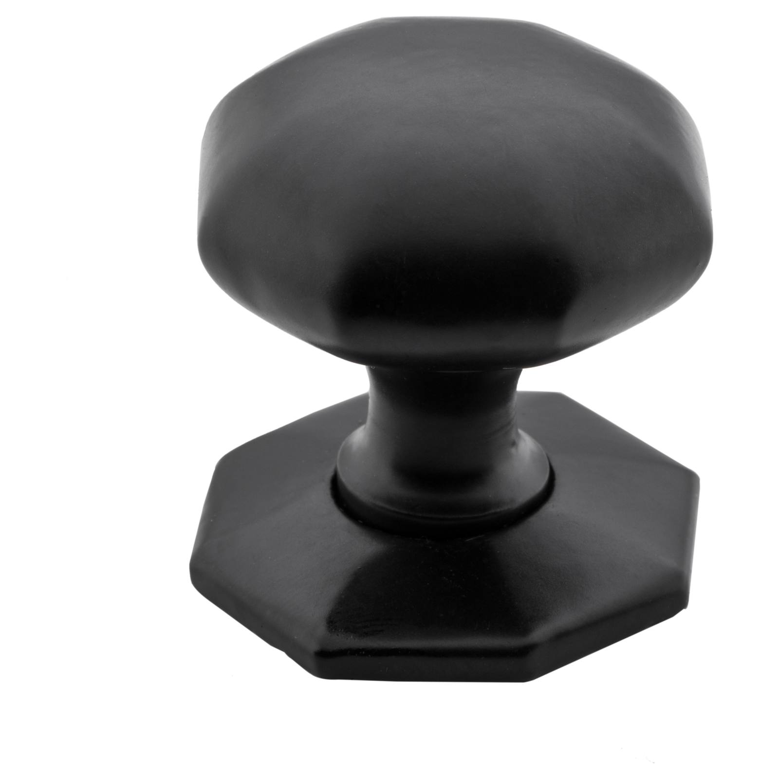 Large Octagonal Cupboard Knob, Matte Blk