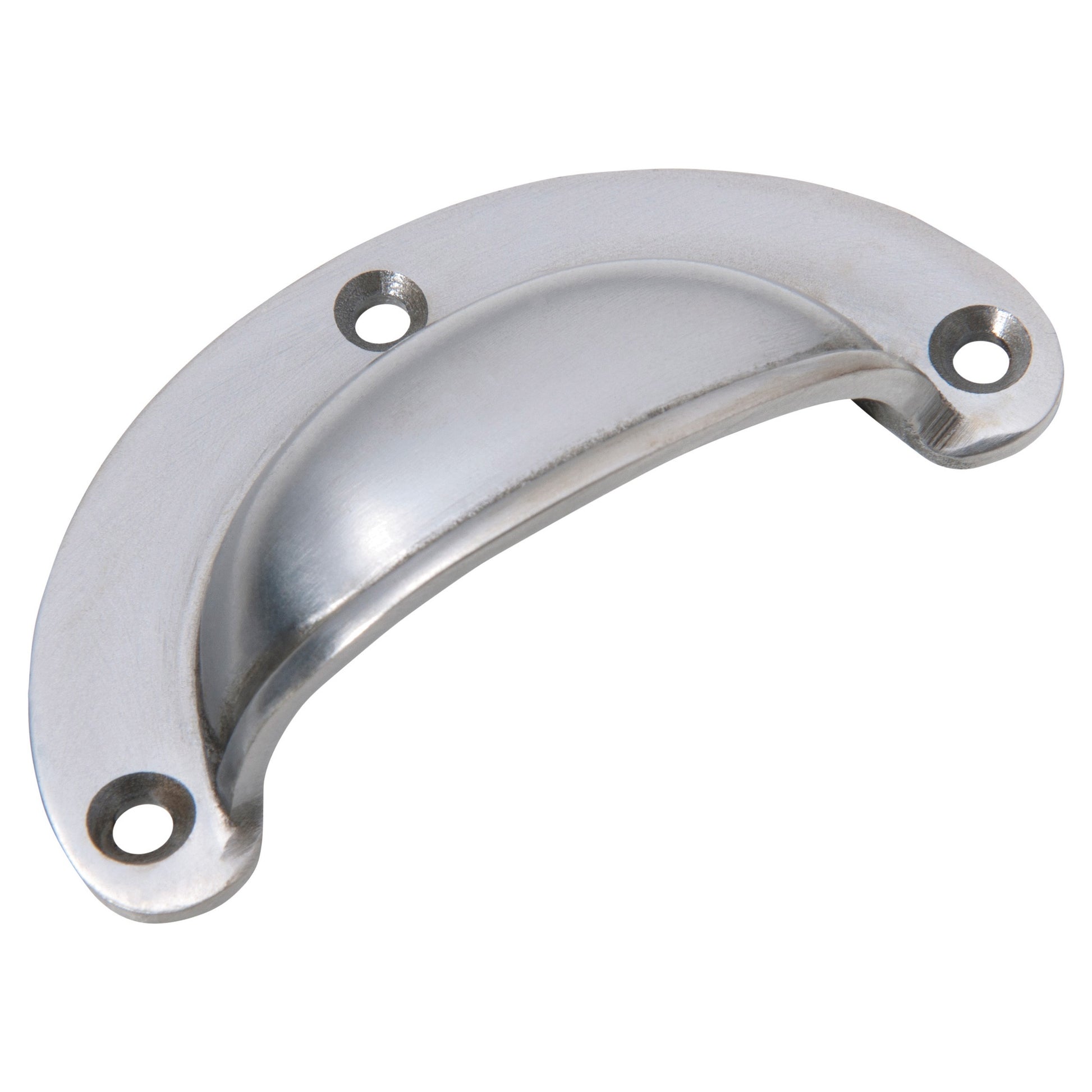 Small Cast Plain Semicircle Drawer Pull, Pol Metal, Polished Metal