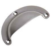 Large Cast Plain Semicircle Drawer Pull, Pol Metal, Polished Metal