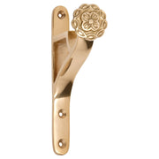 End Curtain Bracket to Suit 1.9cm Rod, Pol Brass