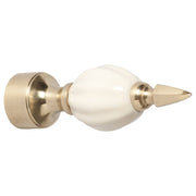Porcelain Ball Finial to Suit 1.9cm Rod, Pol Brass