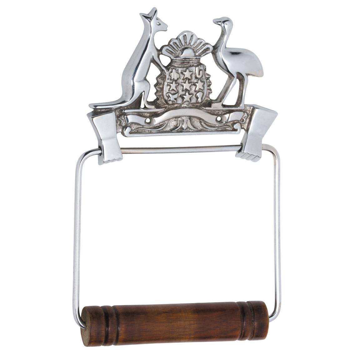Coat of Arms Toilet Roll Holder, Chrome
