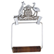 Coat of Arms Toilet Roll Holder, Chrome