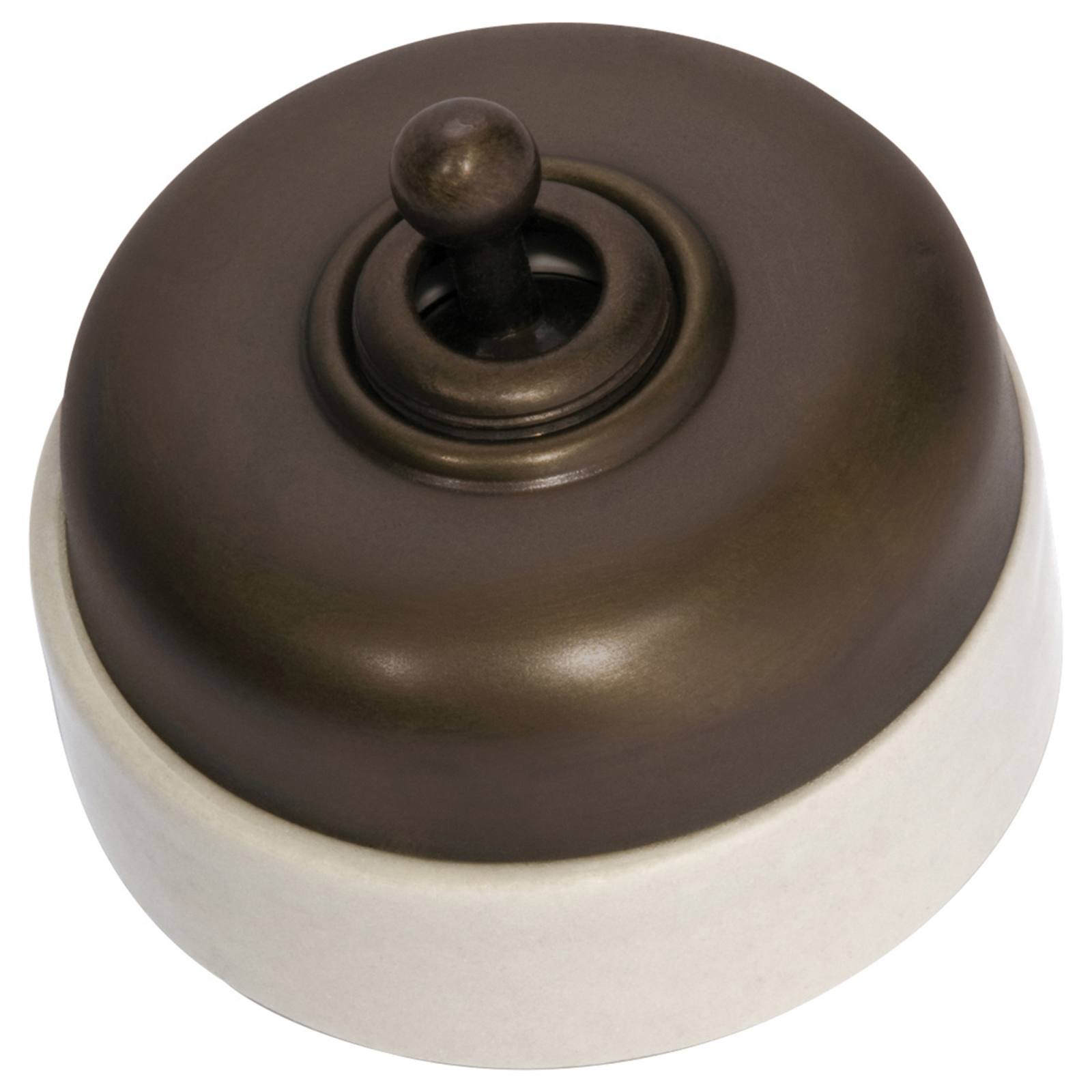 Toggle Switch, Antique Brass Ivory