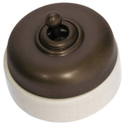 Toggle Switch, Antique Brass Ivory