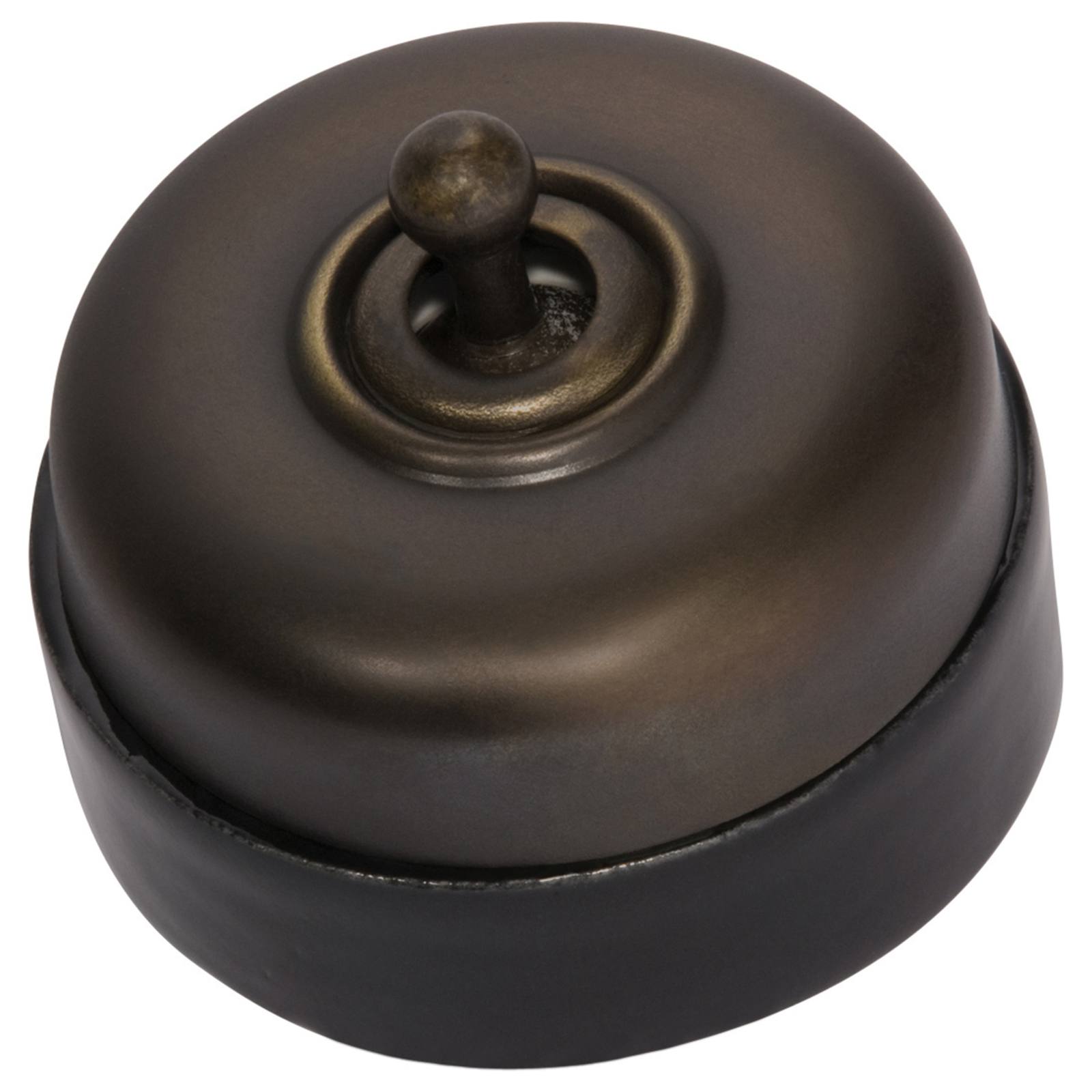 Toggle Switch, Antique Brass Black