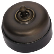 Toggle Switch, Antique Brass Black