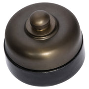 Porcelain Base Traditional Fan Control, Atq Brass/Blk, Antique Brass & Black
