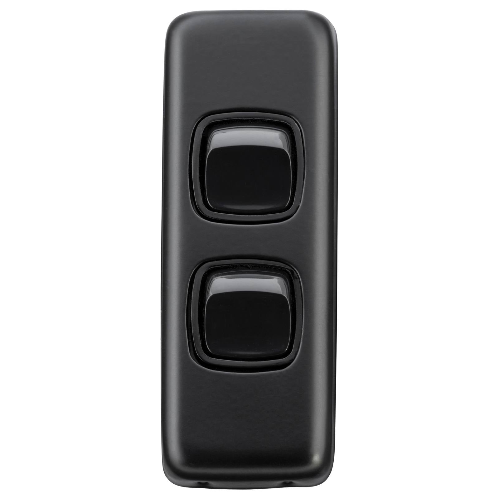 Clip On Switch 2 Gang 30x82, Black