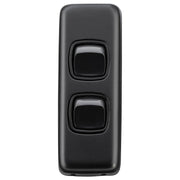 Clip On Switch 2 Gang 30x82, Black