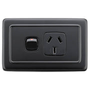 Single Power Point Clip On, Black