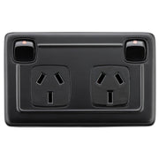 Clip On Double Power Point, Black