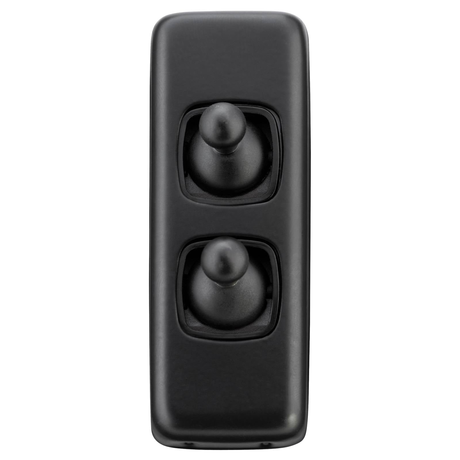 Toggle Switch 2 Gang 30x82, Black