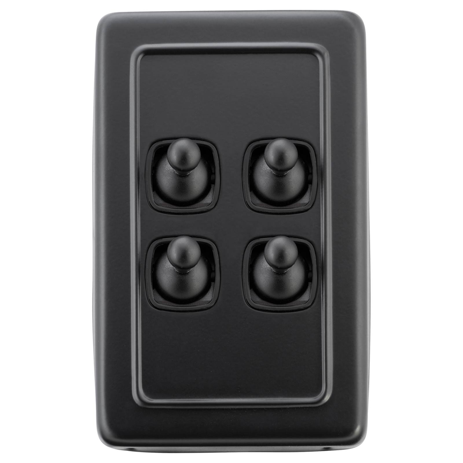 Toggle Switch 4 Gang 72x115, Black
