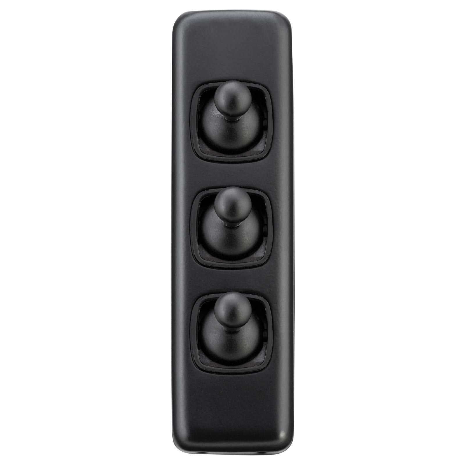 Toggle Switch 3 Gang 30x108, Black