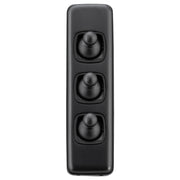 Toggle Switch 3 Gang 30x108, Black