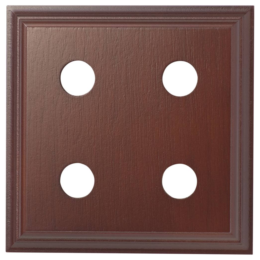 4 Gang Classic Square Switch Block, Polished Cedar