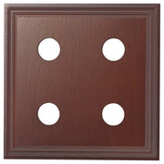 4 Gang Classic Square Switch Block, Polished Cedar