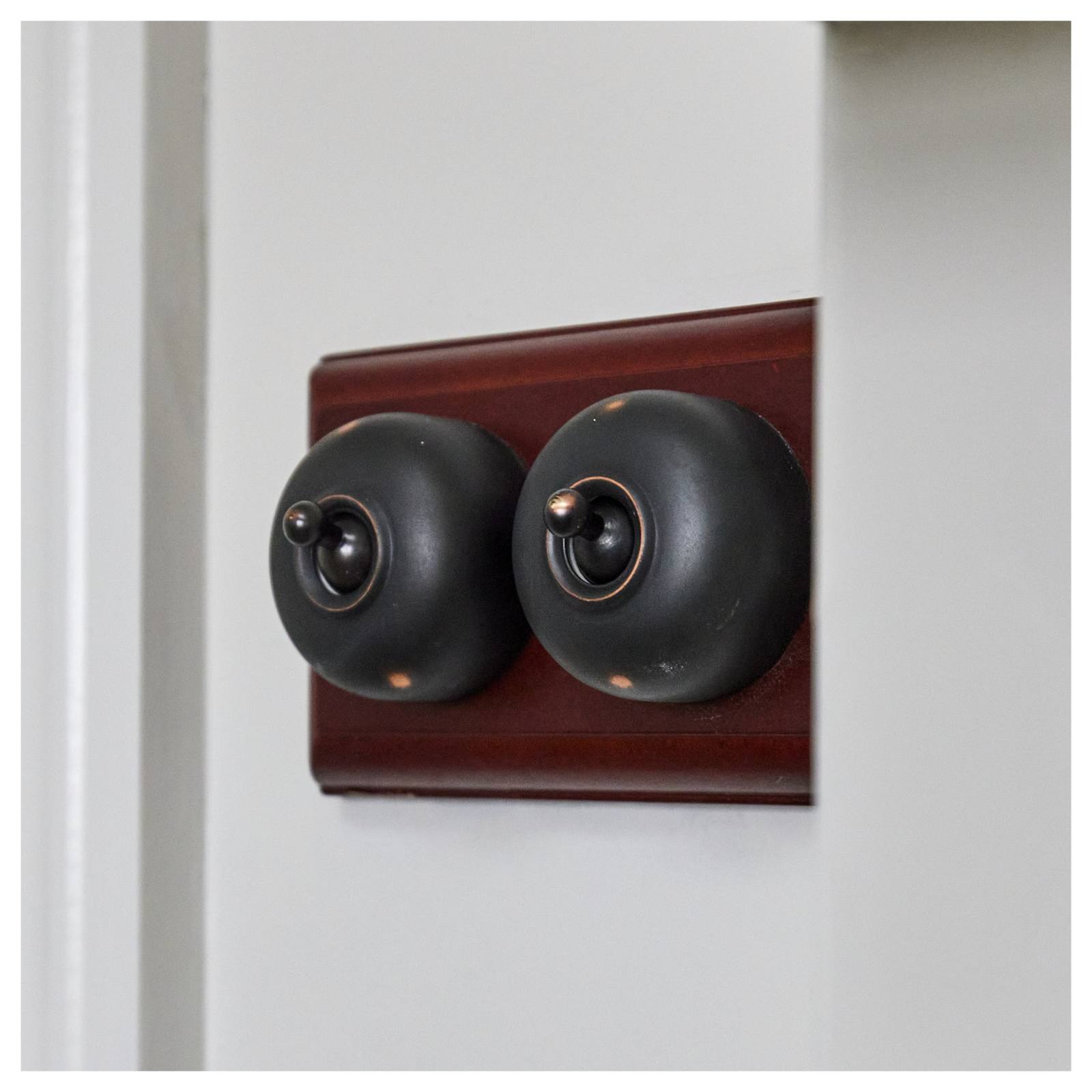 2 Gang Traditional Switch Block, Polished Cedar