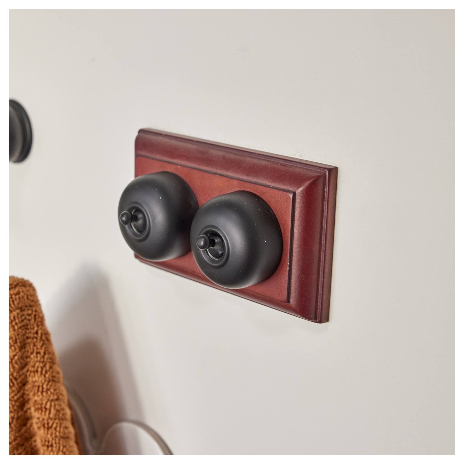 2 Gang Traditional Switch Block, Polished Cedar