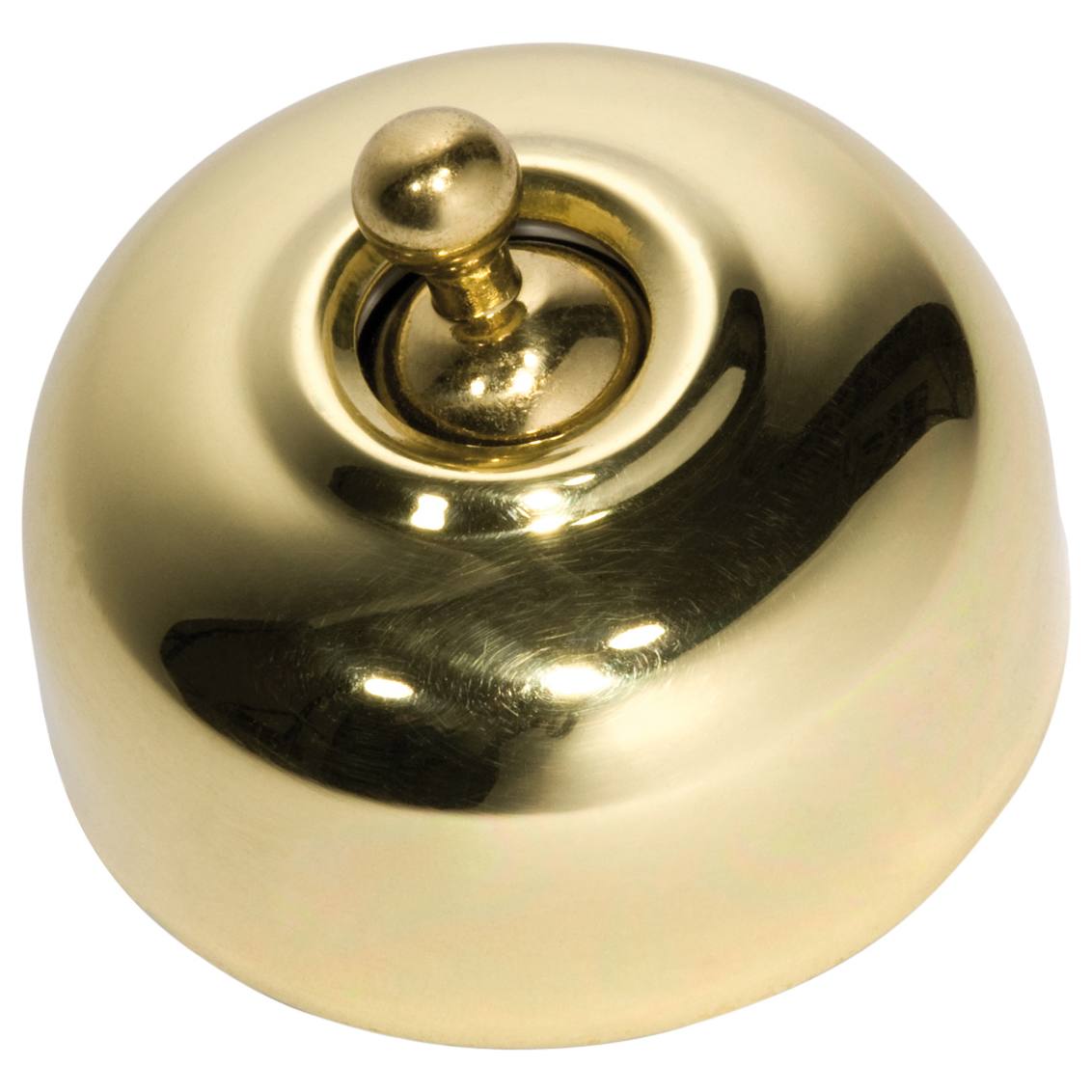 Traditional Toggle Switch, Polished Brass