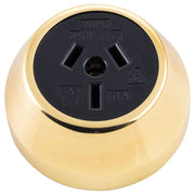 Federation Power Point Socket, Polished Brass Blac