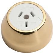 Federation Power Point Socket, Polished Brass Whit