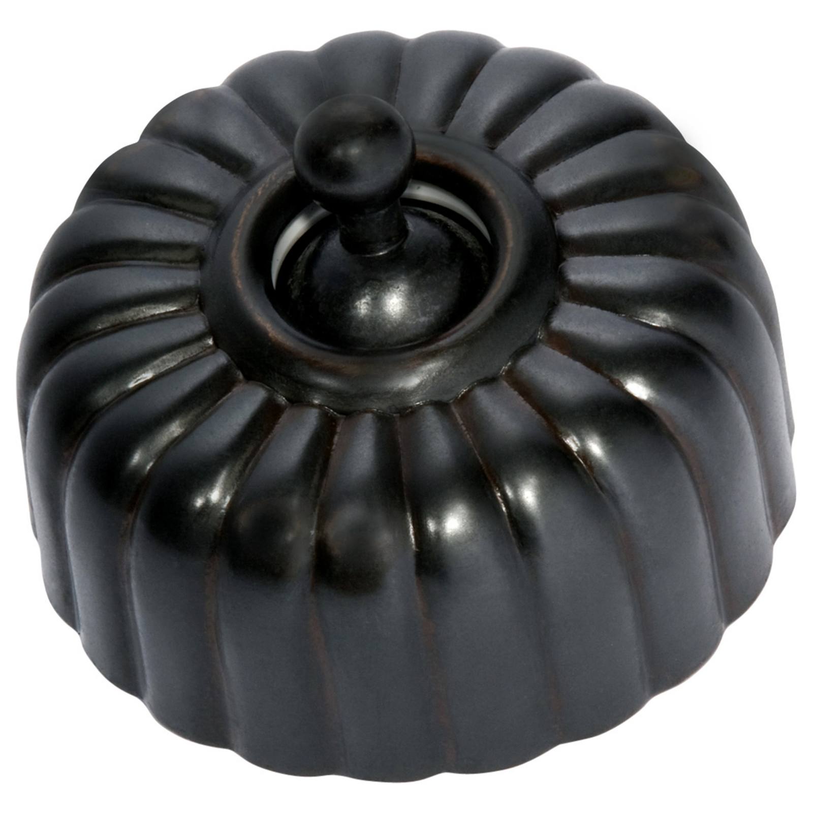 Fluted Toggle Switch, Antique Copper