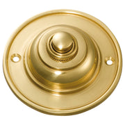 Plain Round Bell Push, Polished Brass