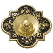 Large Fancy Bell Push, Brass with Blk Backround