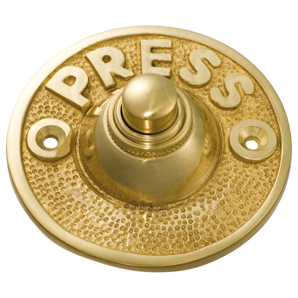 Round Press" Bell Push, Polished Brass