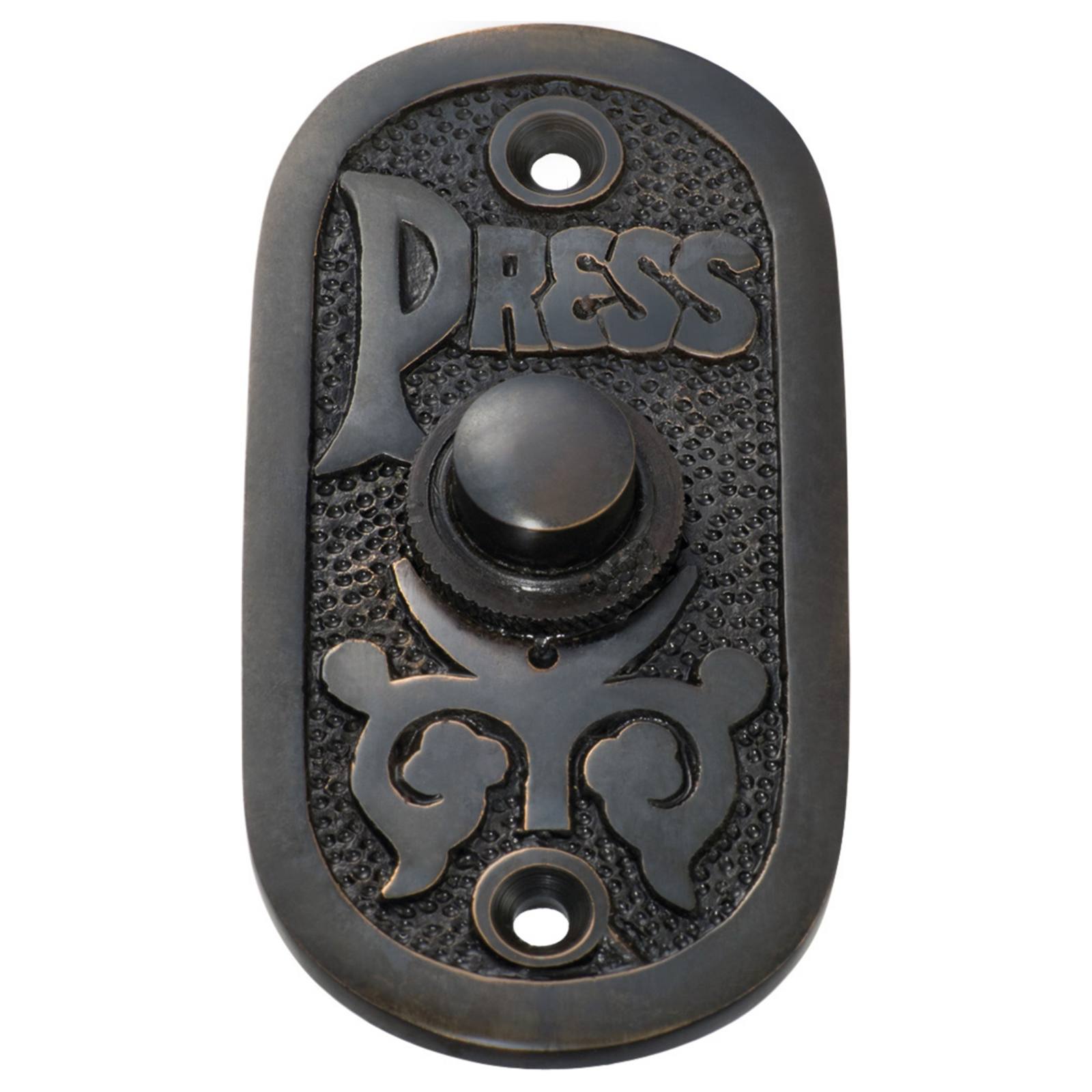 Nouveau Bell Push (Press), Antique Copper