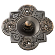 Large Fancy Bell Push, Antique Copper