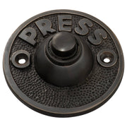 Round Press Bell Push, Antique Copper