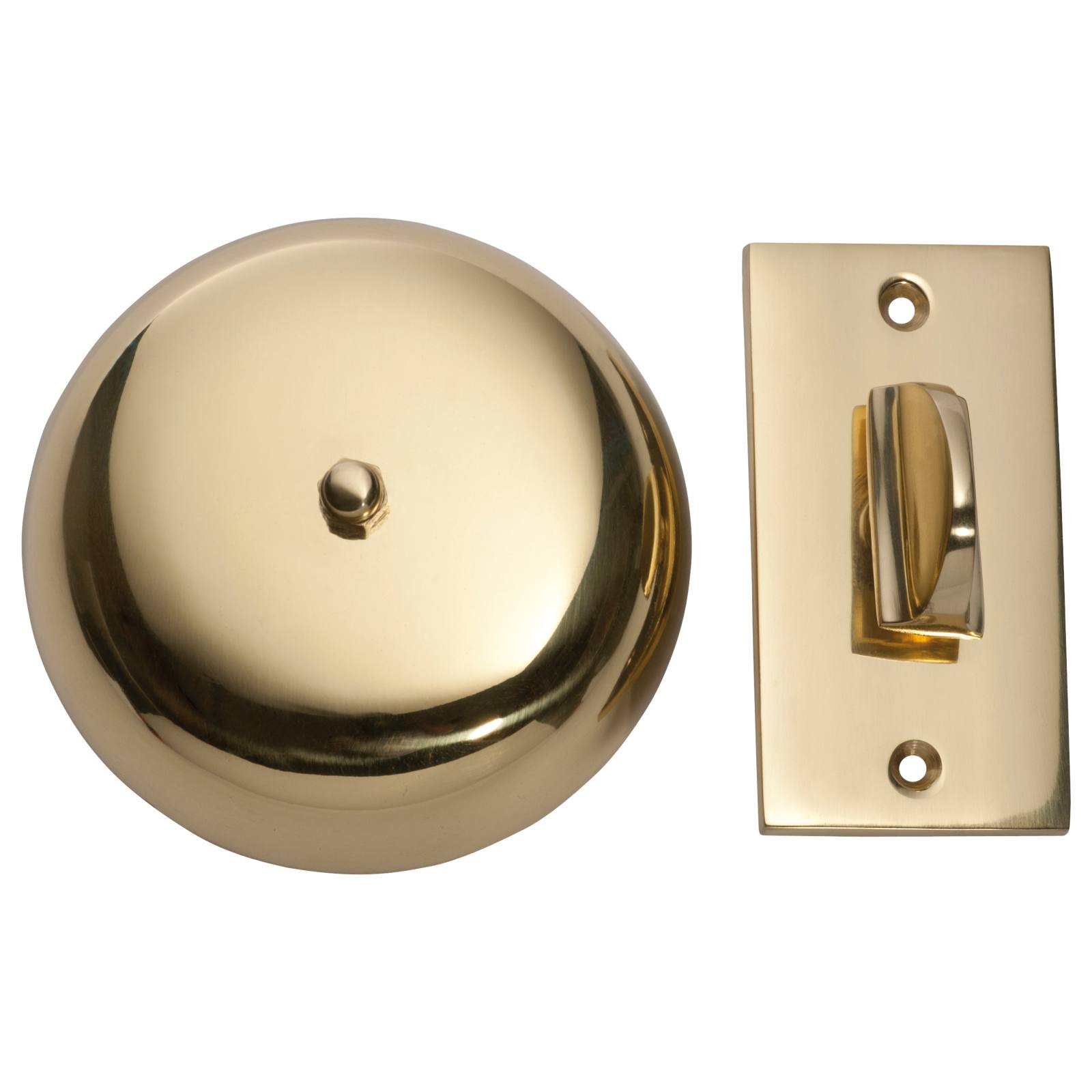 Plain Mechanical Turn Bell Set, Polished Brass