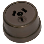 Traditional Power Point Socket, Antique Brass Brow