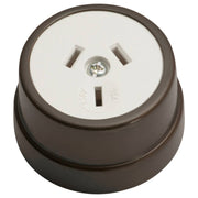 Traditional Power Point Socket, Antique Brass Whit