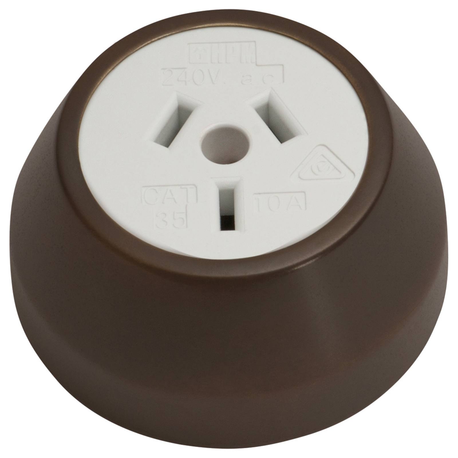 Federation Power Point Socket, Antique Brass White