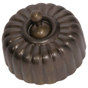 Fluted Toggle Switch, Antique Brass
