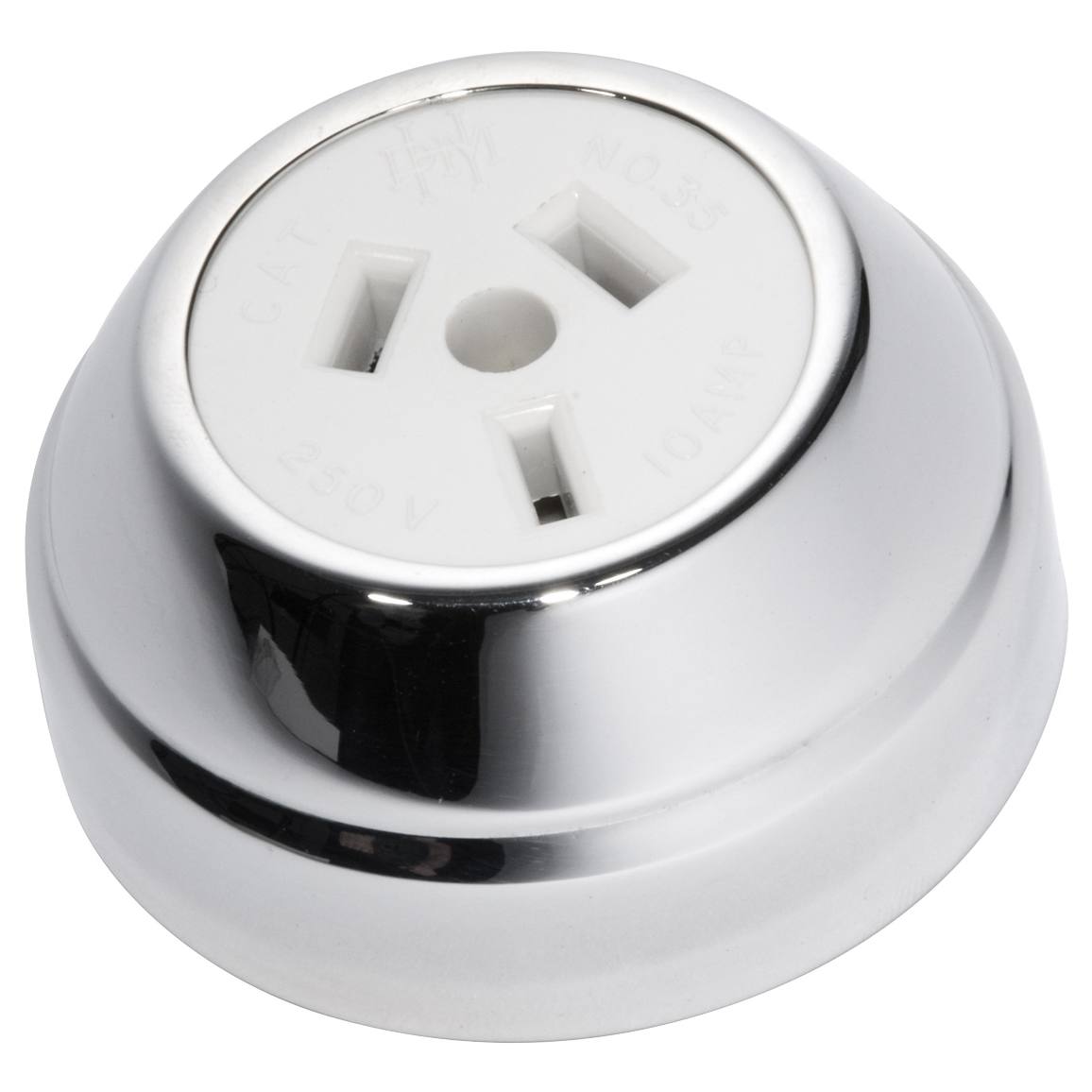 Federation Power Point Socket, Chrome White