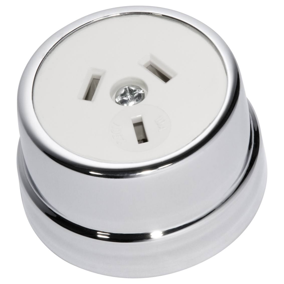 Traditional Power Point Socket, Chrome White – Schots Home Emporium