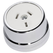 Traditional Power Point Socket, Chrome White